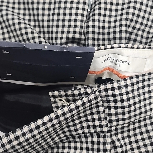 Liz Claiborne New York Jackie Straight Leg Slacks Checkered Sz 10 - Picture 9 of 10